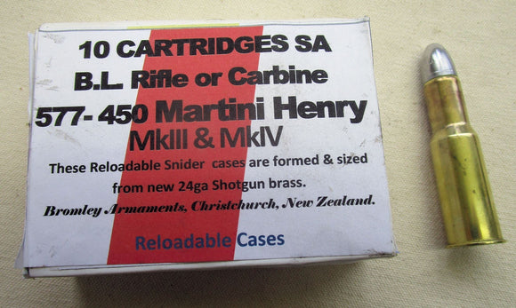 Martin Henry 577/450 Loaded ammunition